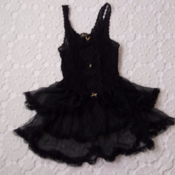 Vintage Other - Vtg 90s XS lace Teddy Tank Top Slip Shirt Lace GUC